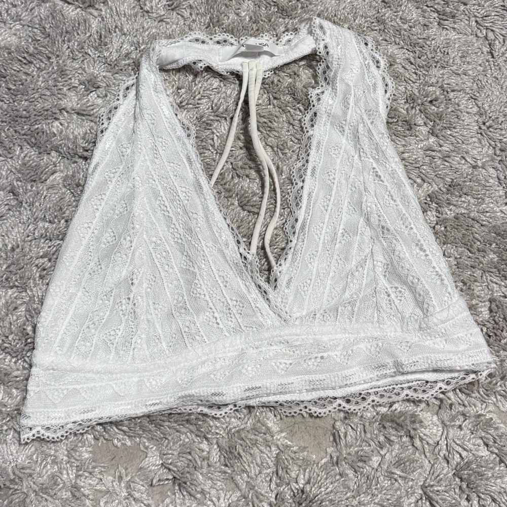 Active USA White Lace Bralette